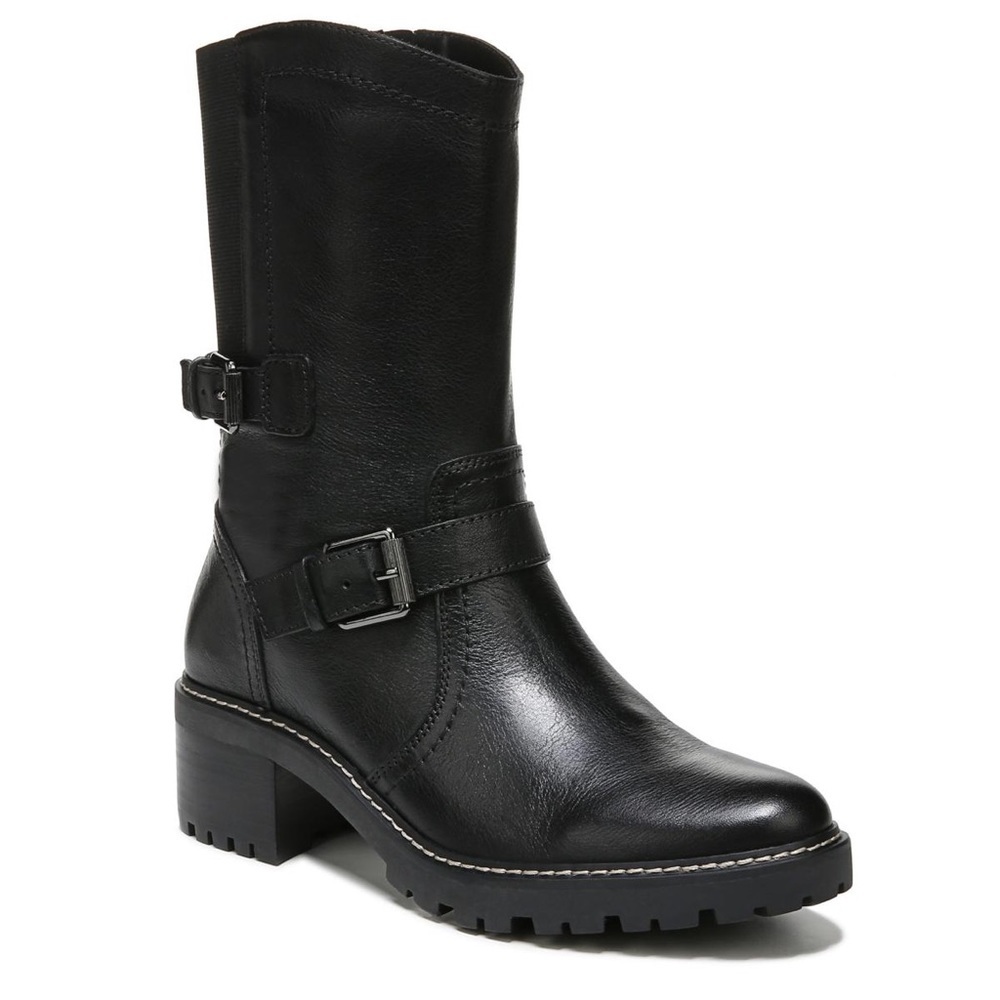 NATURALIZER TALON WOMENS LEATHER MOTORCYCLE MID-CALF BOOTS - Picture 9 of 12